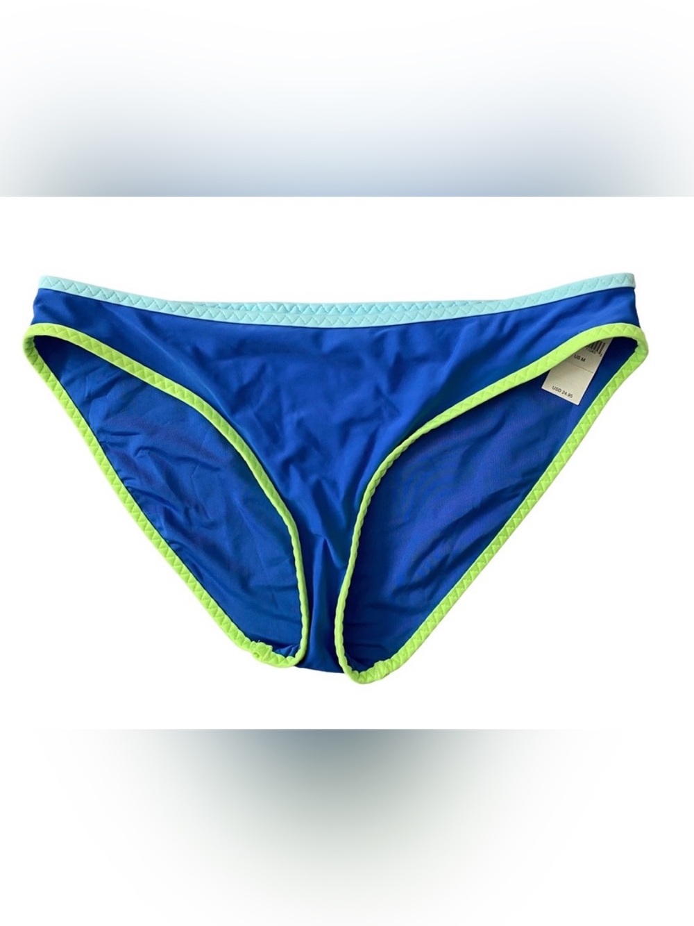Aerie Bikini Bottom Classic Briefs Blue Neon Yellow Size Medium